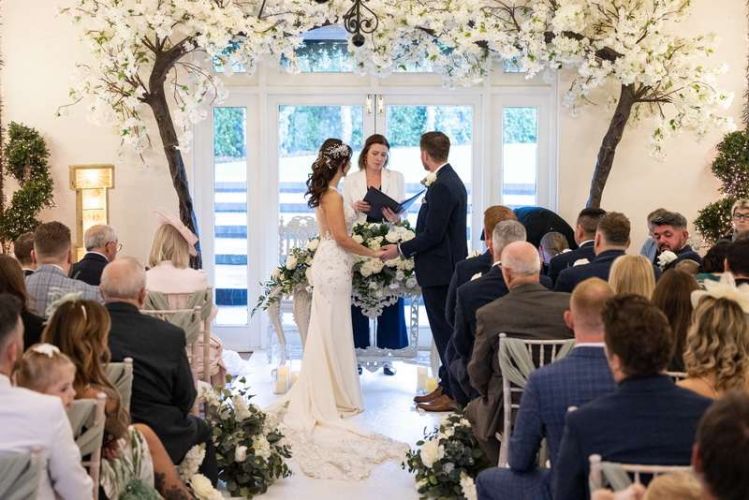 couple getting married at Crondon Park